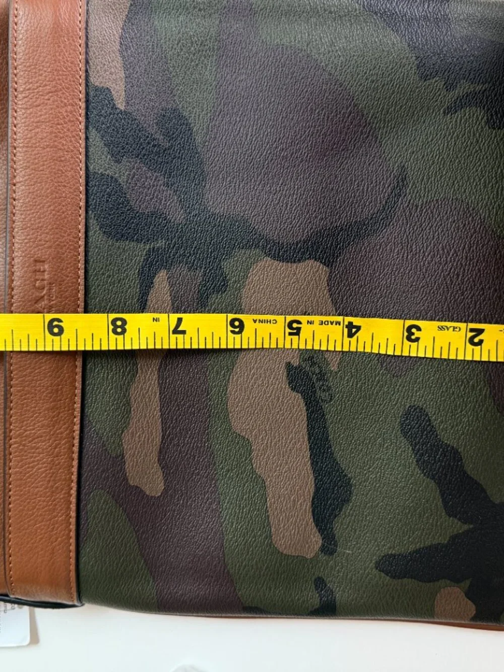 Coach Charles F55070 Green Camo Crossbody Messenger Bag Unisex